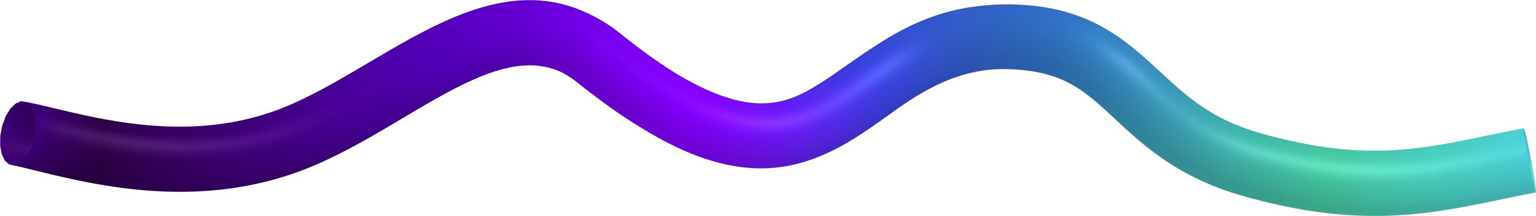 squiggly line with a purple to teal gradient representing the process path