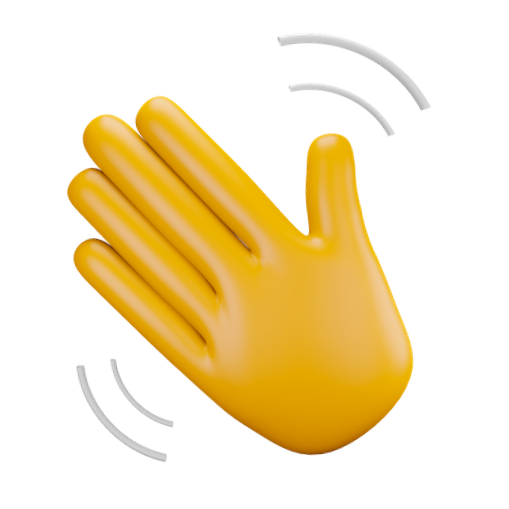 large hand waving emoji